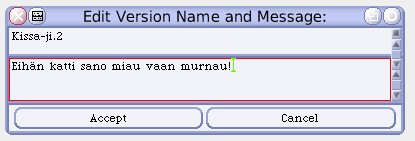 Toisen version tallennus