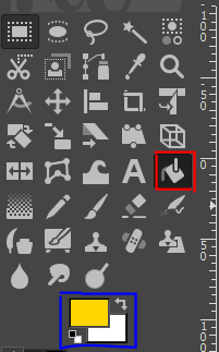 Värin valinta ja kannu-työkalu