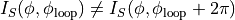 I_S(\phi,\phi_{\rm loop})\ne{}I_S(\phi,\phi_{\rm loop}+2\pi)