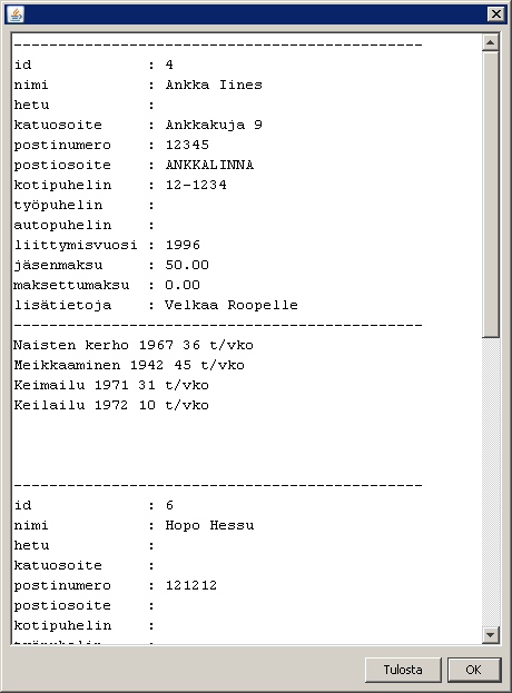 Kuva tulostusikkunasta